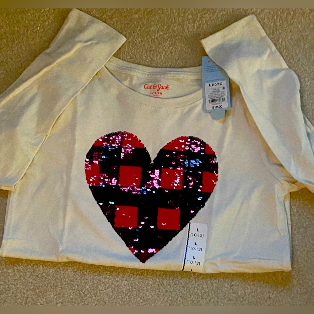 Girls 10/12 Valentine’s Day Sequin Shirt
